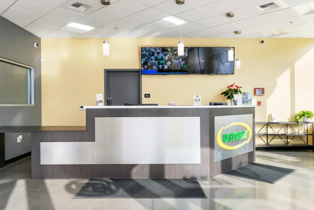 Interior of U-Stor-It facility, view of office.