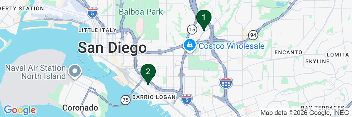 Map showing facility locations