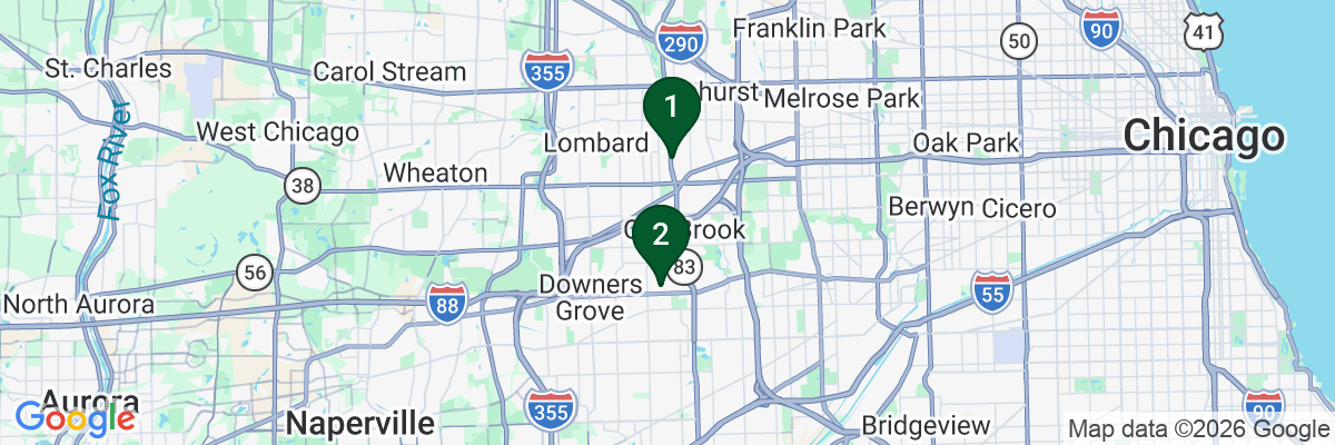 Map showing facility locations