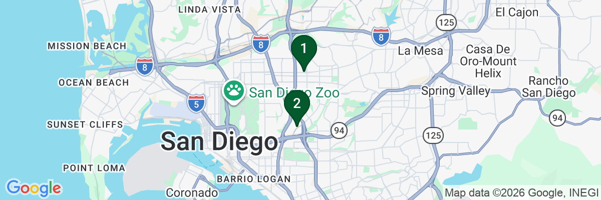 Map showing facility locations