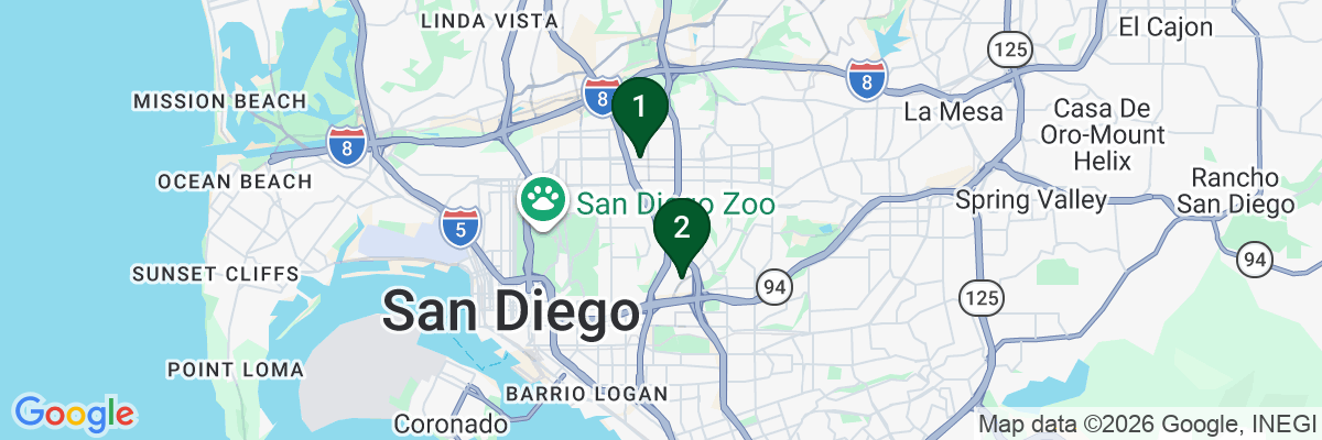 Map showing facility locations