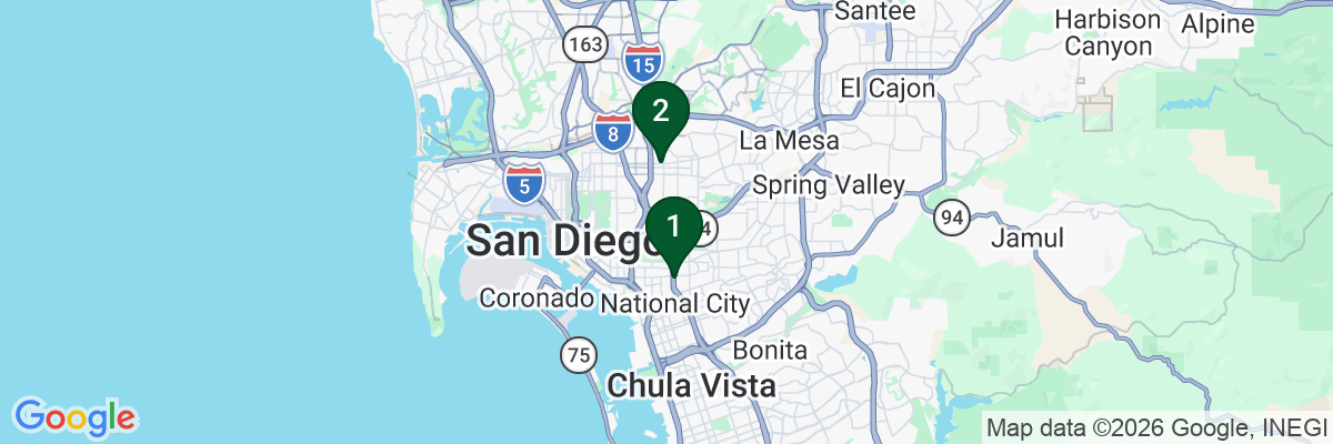 Map showing facility locations