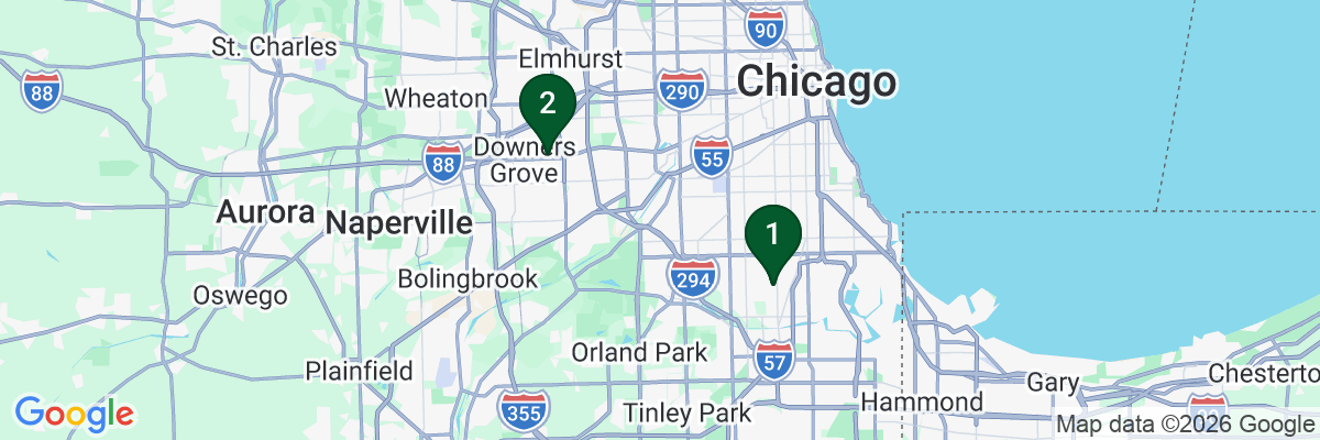 Map showing facility locations