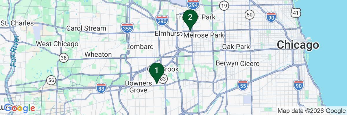 Map showing facility locations