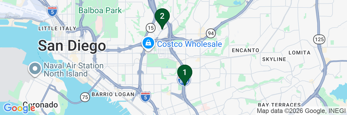 Map showing facility locations