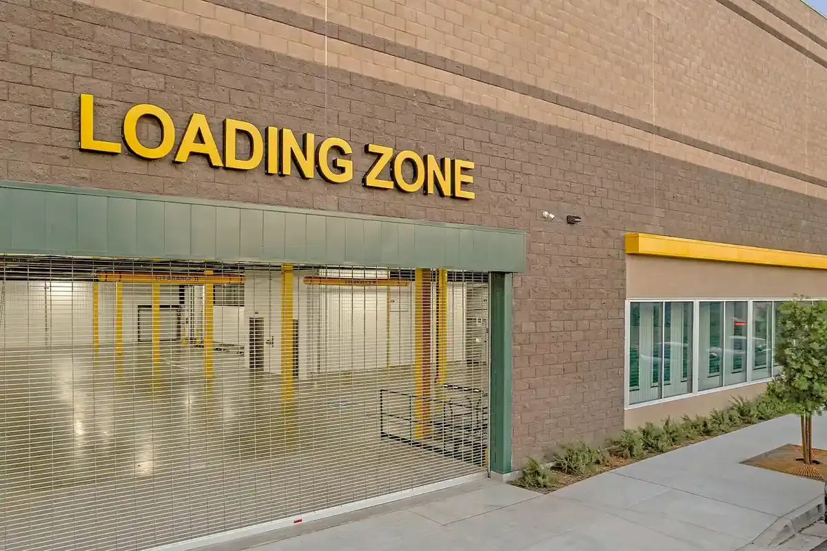 View of loading zone at U-Stor-It self storage facility.